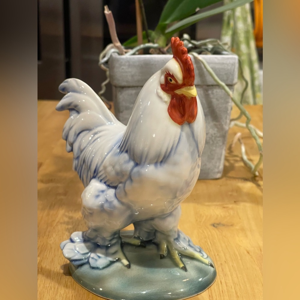 WILL GEORGE - Rooster porcelain figurine 1940s-1950s  In excellent condition - Picture 9 of 14